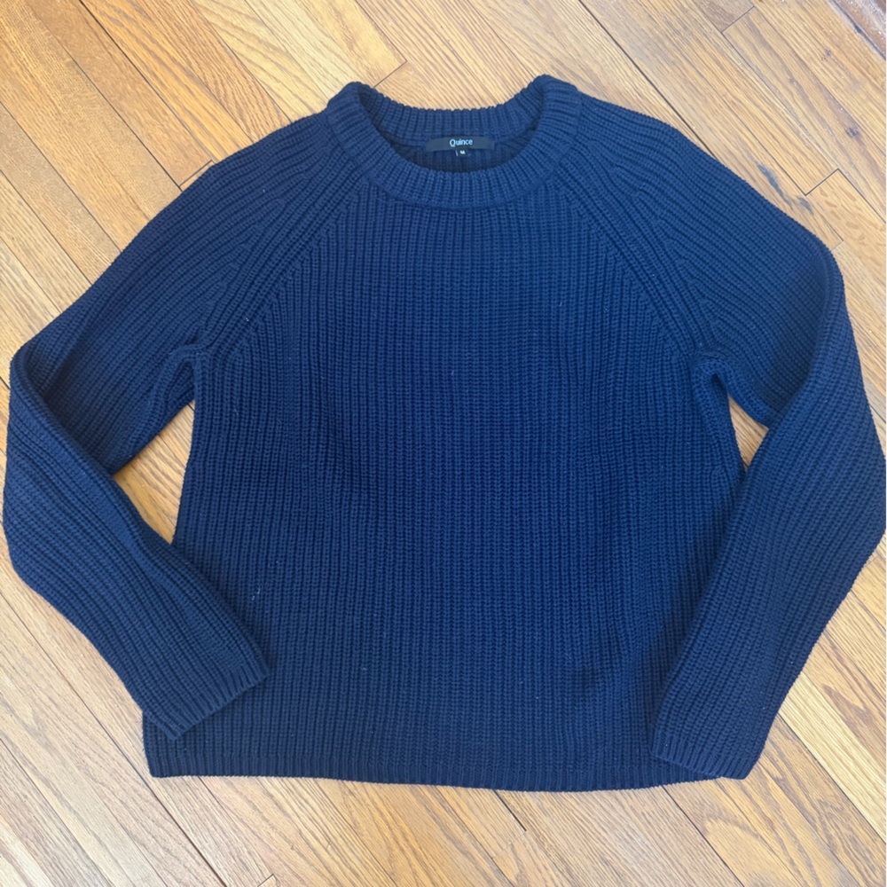 Quince Midnight Blue Knit Crew Neck Sweater